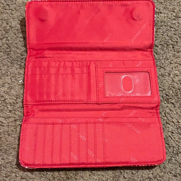 Vera Bradley Red and Gray Floral Wallet - Picture 2 of 7